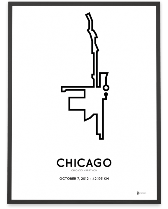 2012 Chicago marathon course print
