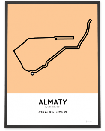 2016 Almaty marathon course print