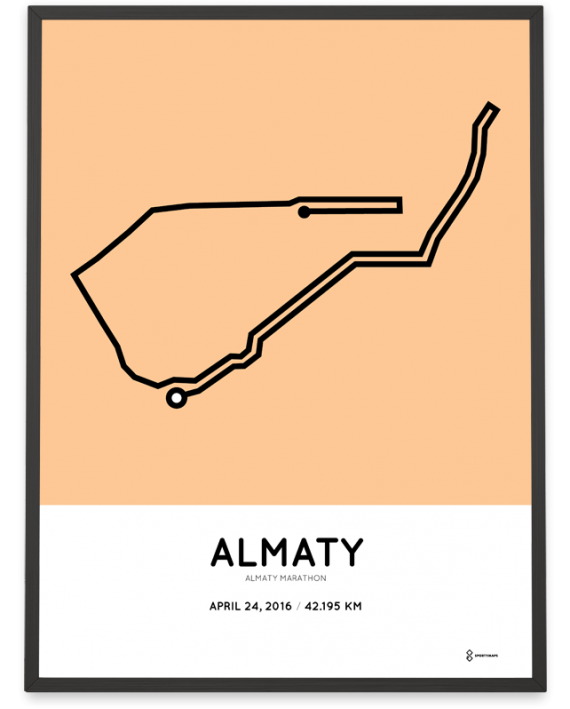 2016 Almaty marathon course print
