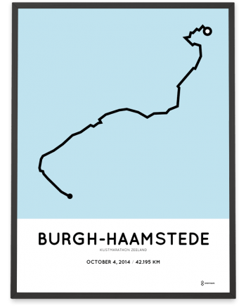 2014 Kustmarathon zeeland parcours poster