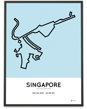 2016 Singapore Sundown marathon course poster