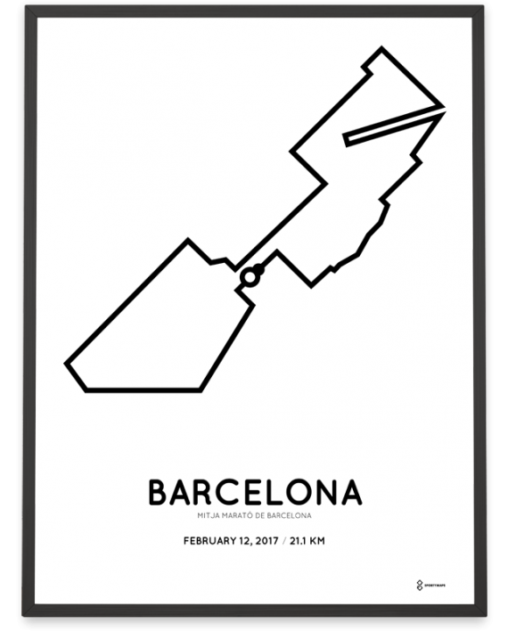 2017 Barcelona half marathon course poster