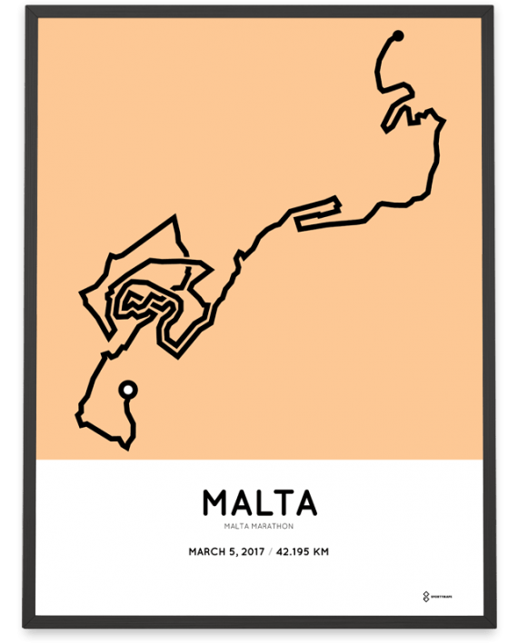 2017 Malta marathon route artprint