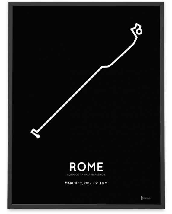 2017 Roma-Ostia half marathon course poster