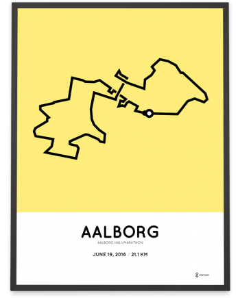 2016 Aalborg halvmarathon course print