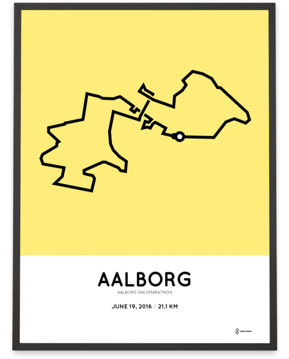 2016 Aalborg halvmarathon course print