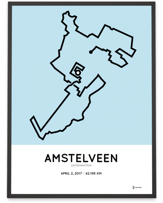 2017 Amstelveen marathon course print