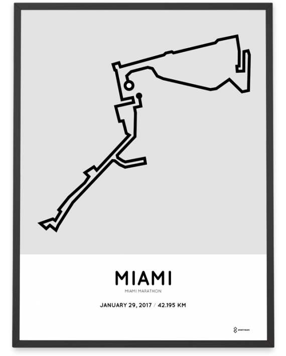 2017 Miami marathon course poster