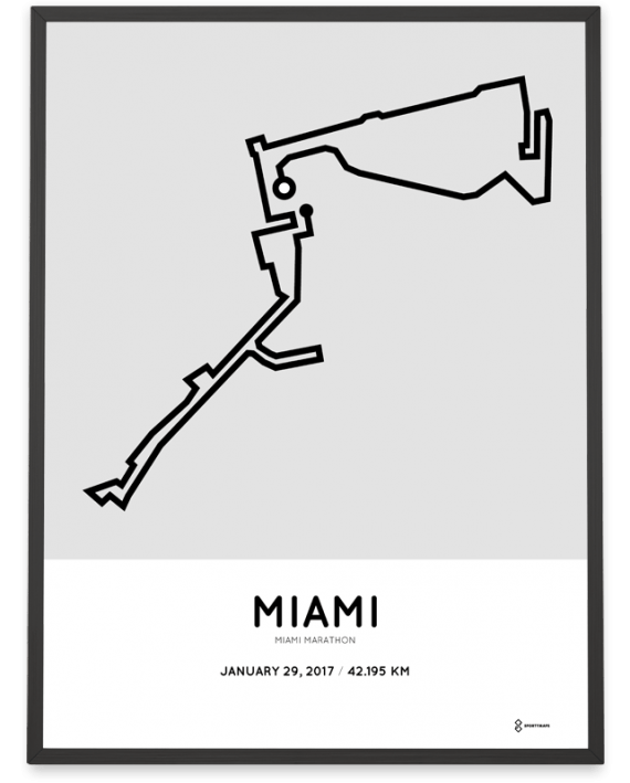 2017 Miami marathon course poster