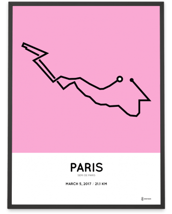 2017 Paris half marathon course poster