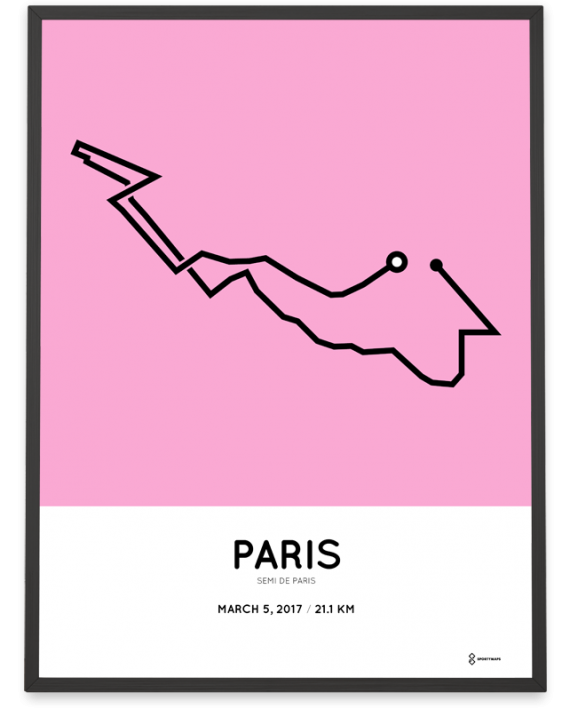 2017 Paris half marathon course poster
