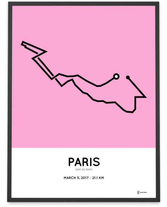 2017 Paris half marathon course poster