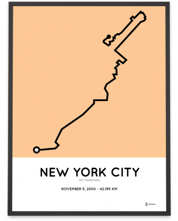 2000 NYC marathon course poster