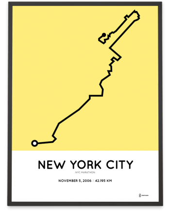 2006 New York City marathon course print