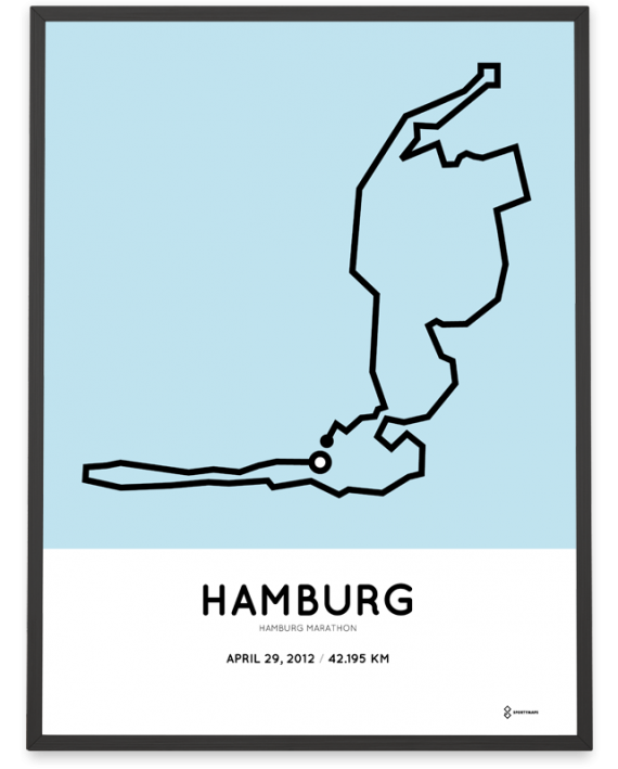 2012 Hamburg marathon parcours print