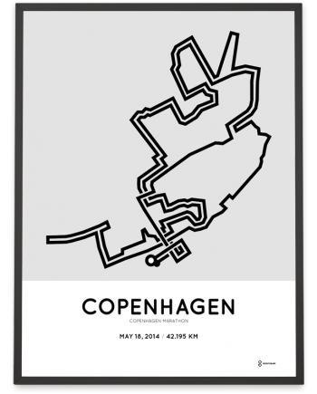 2014 Copenhagen marathon course poster