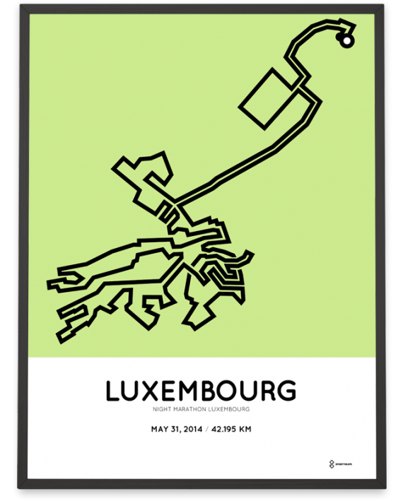 2014 Luxembourg night marathon course poster