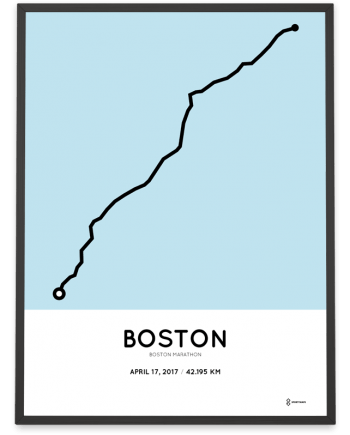 2017 Boston marathon course art poster