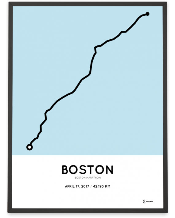 2017 Boston marathon course art poster