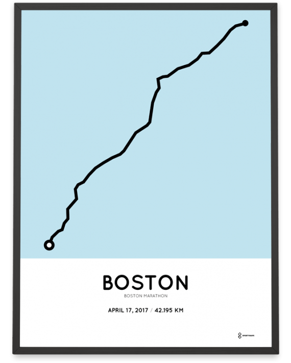 2017 Boston marathon course art poster