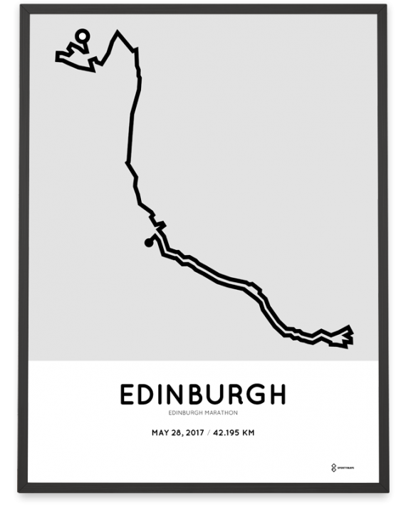 2017 Edinburgh marathon course print