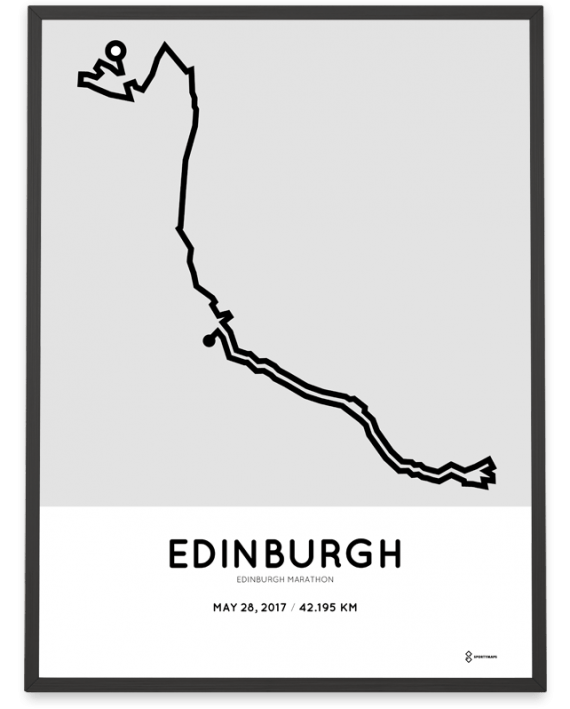 2017 Edinburgh marathon course print