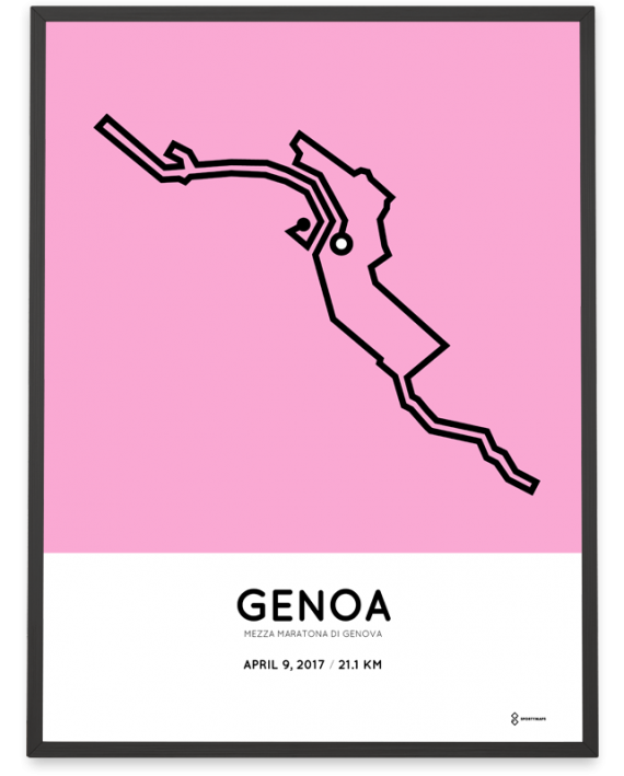 2017 Genoa half marathon course poster