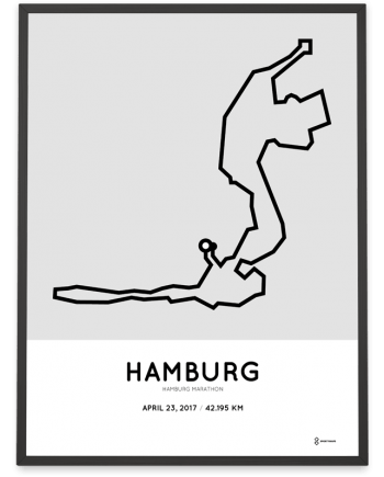 2017 Hamburg marathon course art print