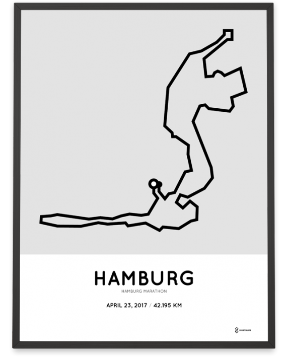 2017 Hamburg marathon course art print