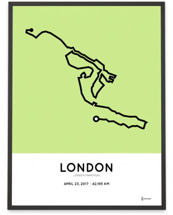 2017 London marathon course print
