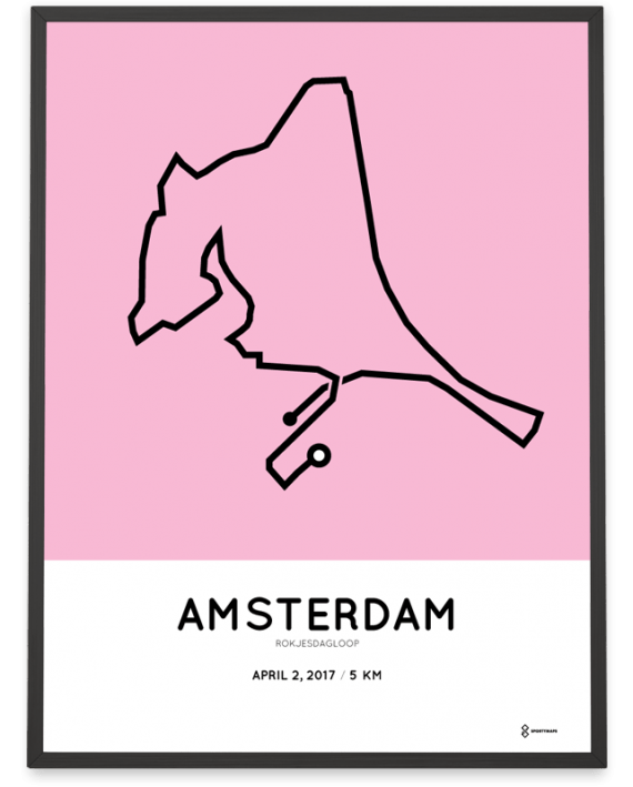 2017 Amsterdam Rokjesdagloop 5km route poster