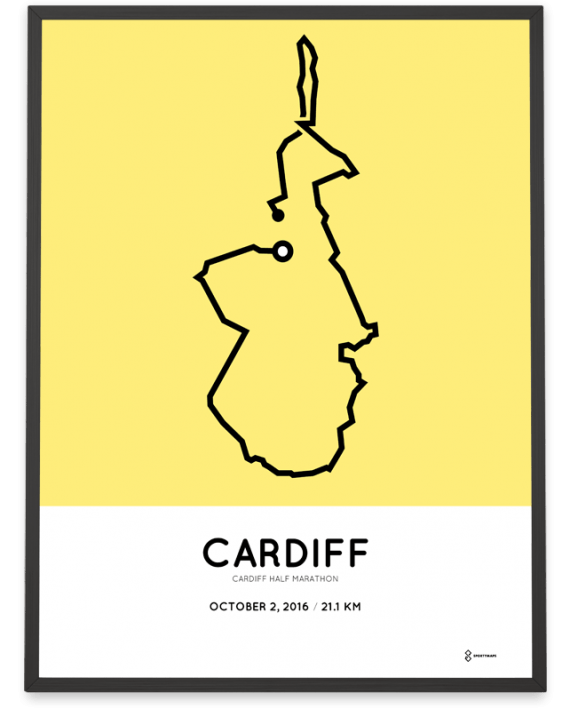 2016 Cardiff half marathon course poster