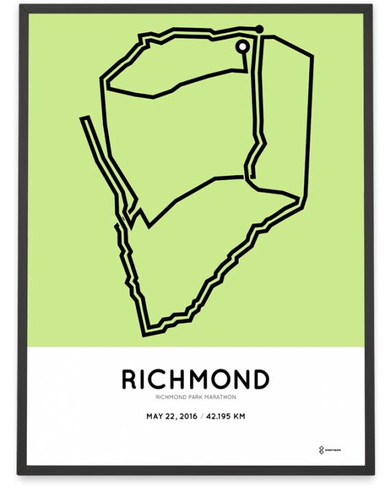 2016 Richmond park marathon course print