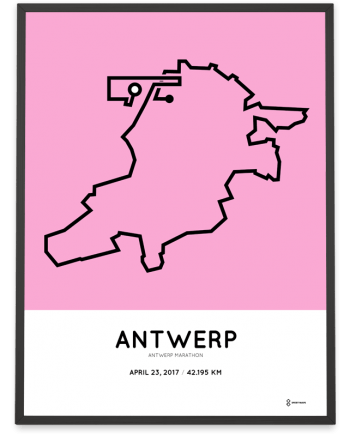 2017 Antwerp marathon route poster