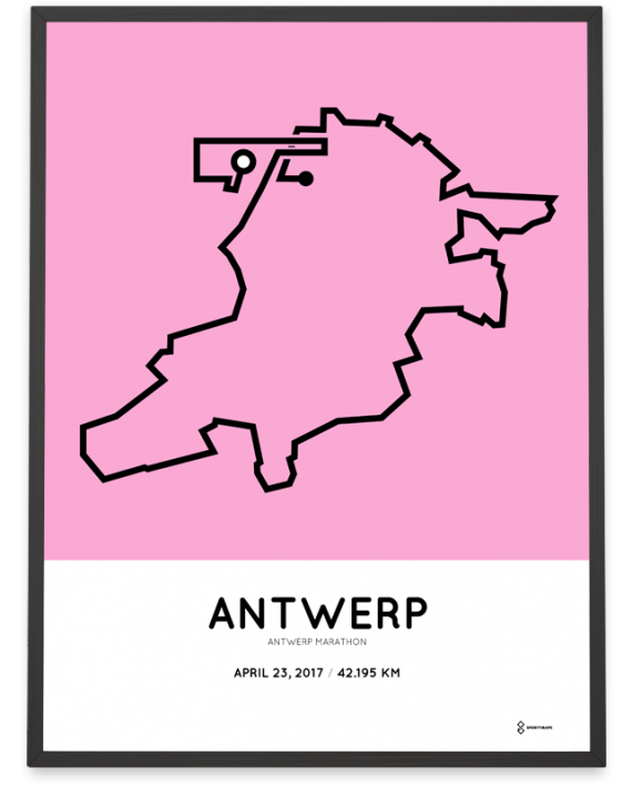 2017 Antwerp marathon route poster