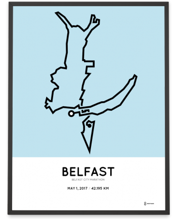 2017 Belfast city marathon course poster