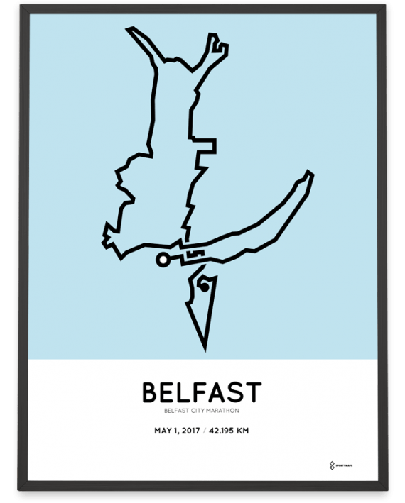 2017 Belfast city marathon course poster