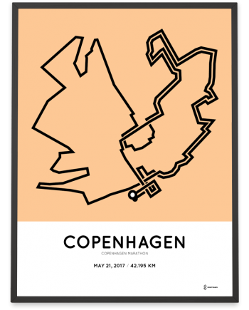 2017 Copenhagen marathon course poster