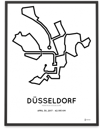 2017 Dusseldorf marathon course print