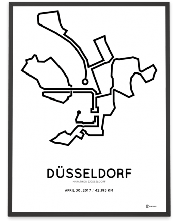 2017 Dusseldorf marathon course print