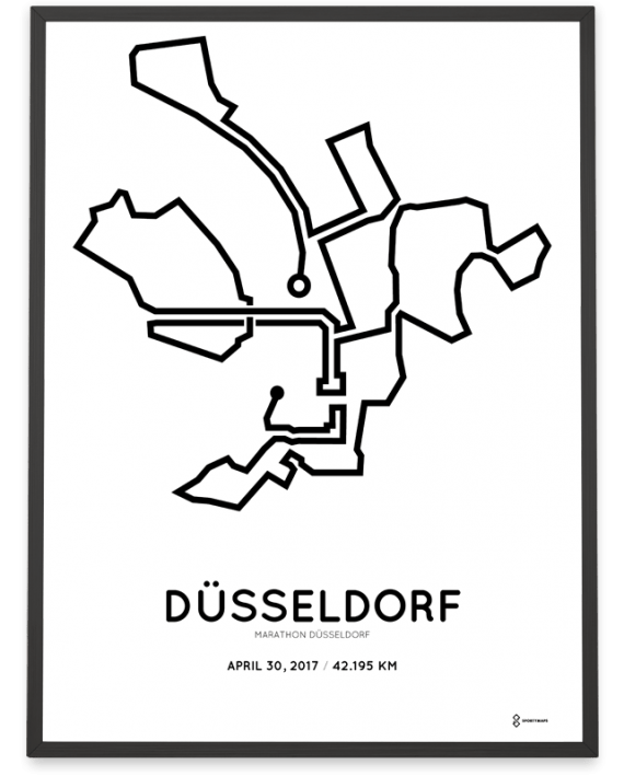 2017 Dusseldorf marathon course print