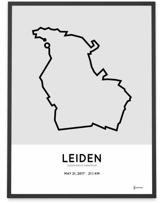 2017 Leiden half marathon parcours poster