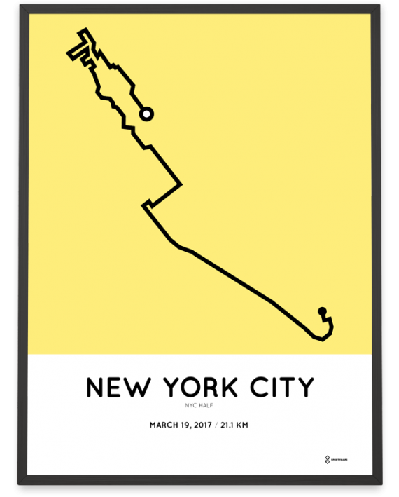 2017 New York City hal marathon course poster