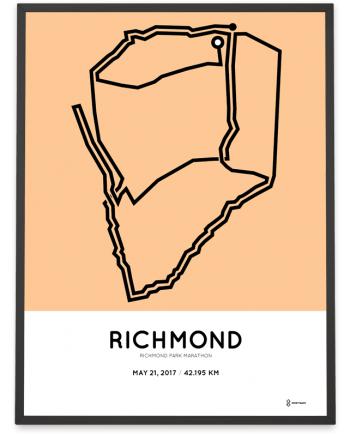 2017 Richmond park marathon course print