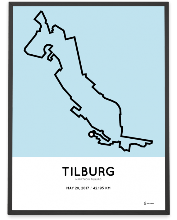 2017 Marathon Tilburg parcours poster print