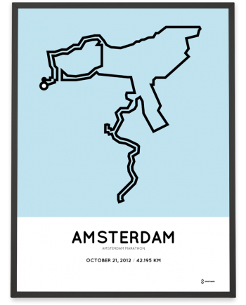 2012 Amsterdam marathon route print
