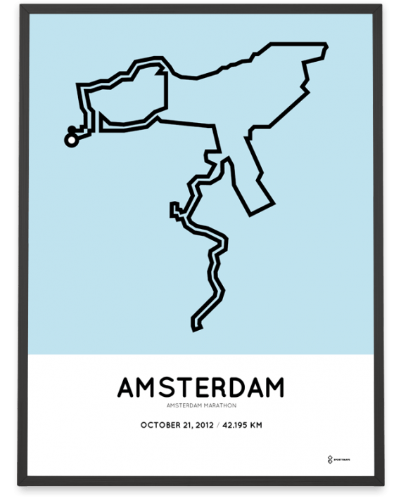 2012 Amsterdam marathon route print