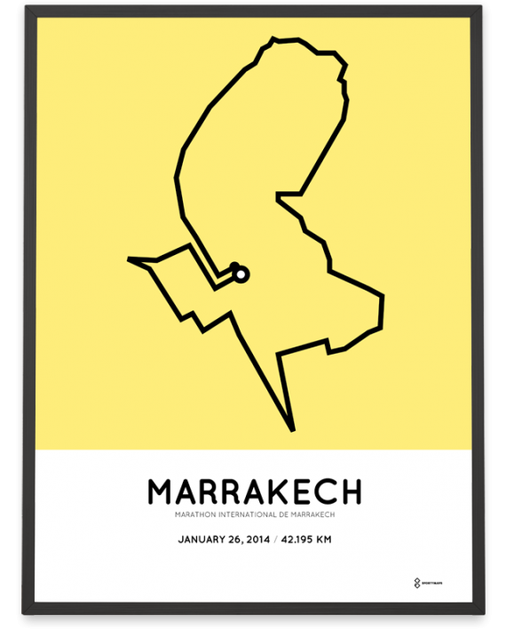 2014 Marrakech marathon parcours poster