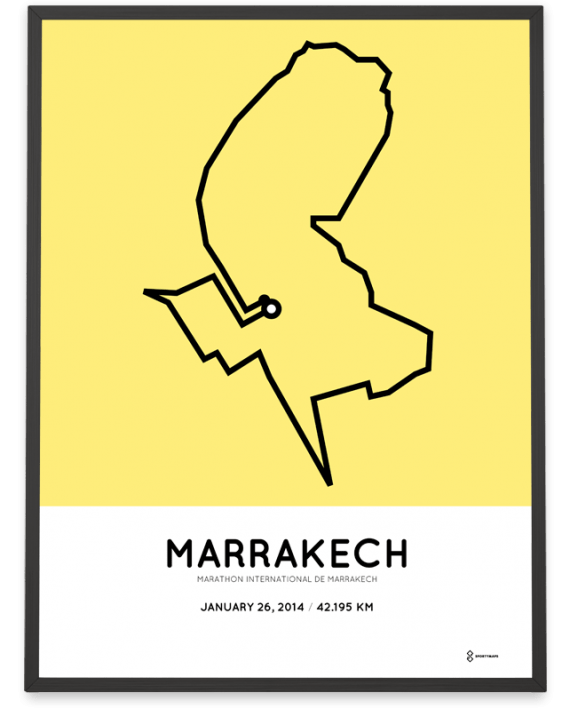 2014 Marrakech marathon parcours poster