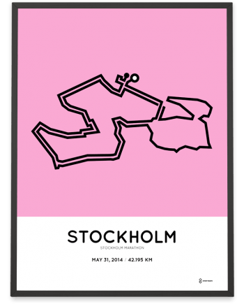 2014 Stockholm marathon course poster